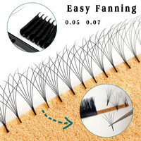 Extensions de cils individuels volume faites à la main, épaisseurs 0.05 0.07, plateaux d'extensions de cils en cachemire, cils Easy Fan, vente en gros
