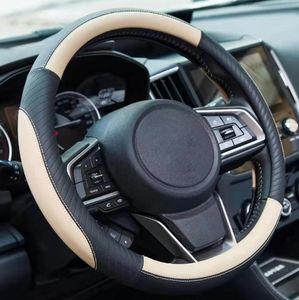 Housse de volant de voiture de <span class=keywords><strong>sport</strong></span> de luxe de 38cm de diamètre en cuir et caoutchouc Logo personnalisé et modèle universel populaire - Product Image 1