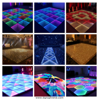 Panneaux de sol LED RGB 3D haute technologie à effet miroir infini, modernes et faits à la main, contrôlables par application, pour scène de mariage et boîte de nuit