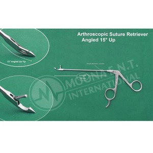 Pinces de récupération de sutures pour arthroscopie, longueur 13 cm, 15 unités °   Pointe angulaire en acier inoxydable pour procédures orthopédiques mini-invasives - Product Image 2