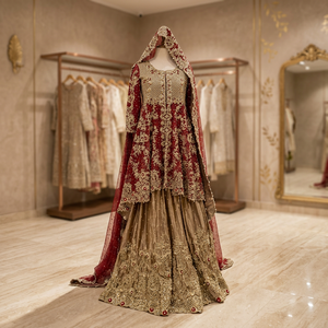 Vestido de Novia de Gasa con Flores de Cristal, Estilo Moderno, Talla Grande, Largo hasta el Suelo, Línea A, para Fiesta Tradicional Pakistaní, 2025 - Product Image 3