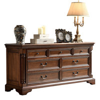 Commode en chêne massif sur mesure, buffet en travertin, 6 tiroirs, meuble de rangement de luxe pour studio ou loft