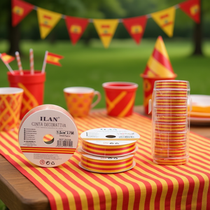 Nastro Decorativo Ilan 1,5 Cm X 2,7 M Colori Bandiera Spagnola 10 Pezzi - Product Image 3