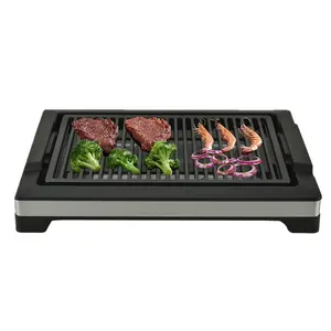 Wholesale Nonstick Smokeless Electric Grill Bbq square plate Barbeque Electric Grills