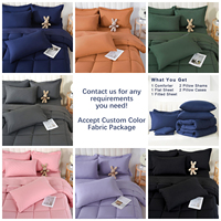 Ensemble de couettes 7 pièces toutes saisons lit alternatif dans un sac couleur unie draps en microfibre doux et luxueux en ligne