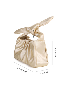 Bolso de Mano de Satén Suave de Alta Calidad con Lazo, Estilo Nube Plisada, para Mujer, de Lujo, Nuevo Diseño, Marca Famosa 5A - Product Image 3