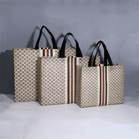Sac de courses réutilisable en tissu non tissé laminé PP, en stock, pour la recyclage