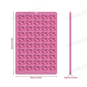 Moules à bonbons en silicone de qualité alimentaire sans BPA, antiadhésifs, en forme de lapin, mini, compatibles lave-vaisselle et four, design mignon pour bonbons et chocolats - Product Image 6