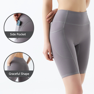 Vente en gros de shorts d'entraînement pour femmes avec poches latérales shorts de yoga décontractés à taille haute - Product Image 2