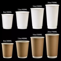 Gobelet à café jetable à double paroi avec logo personnalisé, revêtement PE pour boissons chaudes, couleurs de logo personnalisables, qualité alimentaire, respectueux de l'environnement