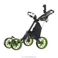 Chariot de golf et chariot à pousser GaoPin GPZ6 à quatre roues avec porte-parapluie et porte-bouteilles, pliable, capacité de 20 kg