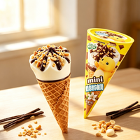 Cornets de crème glacée instantanés premium, saveurs chocolat, noix, épices, herbes, mini cornets croustillants, crème glacée molle, marque 18