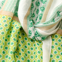 Écharpe fine à imprimé fleur pour femme, foulard musulman, printemps été 2022