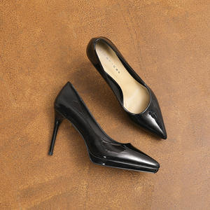 รองเท้าส้นสูงแฟชั่นสำหรับผู้หญิง รุ่น Evergreen สำหรับฤดูร้อน  วัสดุหนัง  หัวแหลมเล็ก  ส้นเข็มสูงพิเศษ  กันลื่น - Product Image 1