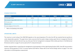 ครีส CMA1840-0000-000N0H0A40G xlamps CMA1840-34.7V LED cob สีขาว4000K 80CRI 38.2W 5595 LM dimmable รับประกัน3ปี - Product Image 3