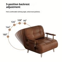 Canapé-lit multifonctionnel en cuir convertible moderne pour la maison et le bureau, pliable et amovible pour appartement