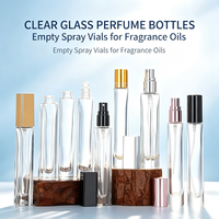 Botol Semprot Parfum Kaca Persegi Panjang Tipis Portabel 10ml Isi Ulang Mini Atomizer Wewangian Dengan Tutup Logam
