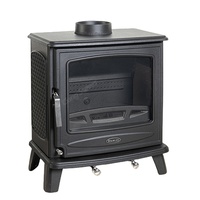 Poêle à bois intérieur moderne Cheminée en fonte pour chauffer et cuisiner Conception de maison à bois sans fumée