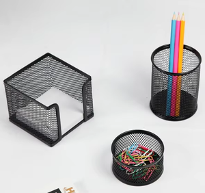 Metallo ferro rete metallica artigianato di stoccaggio desktop organizzatore di cancelleria <span class=keywords><strong>Set</strong></span> per uso ufficio fornitore di cina prodotti - Product Image 3