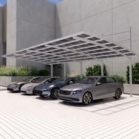 Abri de voiture moderne fixe en alliage d'aluminium avec plaque en polycarbonate solide, abri solaire et anti-pluie pour véhicules extérieurs, stockage industriel