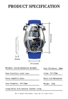 Montre mécanique automatique pour homme, thème serpent 3D creux, bracelet en nylon durable, logo personnalisé, MOQ 10 pièces
