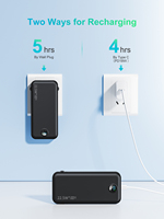 Avec affichage numérique LED Chargeur AC Portable d'urgence 10000mAh Grande capacité Câble intégré Banques d'alimentation extérieures à charge rapide