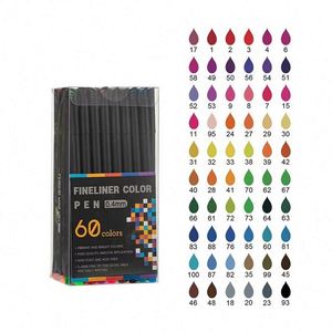Hot Sale 60-Color Fine Liner Set 0.4mm Plastic Writing Drawing Pen Colored Fineliner Marker for Art & Coloring <b>Book</b> - Product Image 1