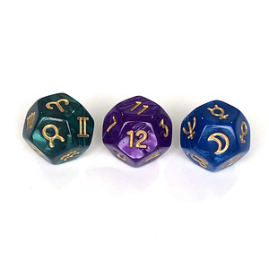Wholesale D12 Rune Polyhedral <strong>Dice</strong> <strong>Set</strong> 3PCS Plastic Acrylic <strong>Colored</strong> Card Game for Players and Gamers - Product Image 6
