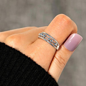 Anillo de Plata T0804 con Bola, Diseño Minimalista, Unisex, para Uso Diario, Anillos Finos - Product Image 3