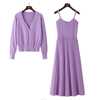 Cardigan décontracté pour femme, col en V, avec logo frontal, en maille, style robe camisole, collection automne