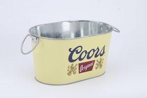 Cubos de hielo galvanizados con logotipo personalizado con asa para tinas de bebidas, cerveza, vino, champán, fiesta, hogar, bares, restaurantes - Product Image 3