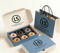 Boîte d'emballage pour beignets personnalisée, écologique, recyclable, en papier alimentaire, avec séparateurs, logo personnalisé, boîte à emporter pour beignets