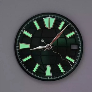 หน้าปัดใหม่ขนาด 28.5 มม. สำหรับกลไก NH35/36/7S ทำจากสแตนเลส ลายซัน พร้อมเข็มเรืองแสงสีเขียวในที่มืด - Product Image 2