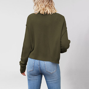 Cardigan en tricot pour femme, boutonné, coupe ample, couleur unie, anti-boulochage, vêtement d'extérieur - Product Image 3