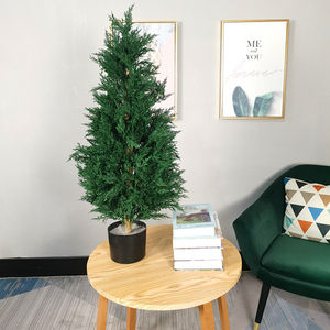 Plante <span class=keywords><strong>en</strong></span> arbre à feuilles de pin de haute densité, Simulation Cypress artificielle Anti-UV de 80 cm, grand arbre <span class=keywords><strong>en</strong></span> spirale pour décor de maison - Product Image 3