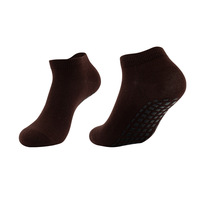 Chaussettes de yoga en coton tricotées de haute qualité pour femme, respirantes, antidérapantes, à cheville courte, avec logo sur le revers, pour Pilates et fitness
