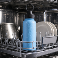 Bouteille d'eau portable en acier inoxydable avec base à ventouse magnétique, récipient réutilisable de 22 oz pour le camping et les sports de plein air