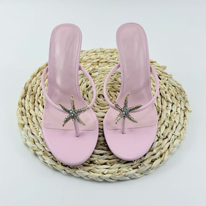 Sandalias de Tacón Alto de Diseñador para Mujer, Zapatos de Moda Sexys con Pedrería de Estrella de Mar - Product Image 5