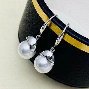 Accessoire pour boucles d'oreilles en argent S925, perles rondes de 9 à 13 mm avec crochet d'oreille simple 22140, support vide pour cache-cernes - Product Image 4