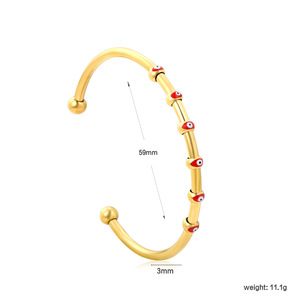 Bracelet en acier inoxydable avec motif œil porte-bonheur pour femme, accessoire de mode - Product Image 4