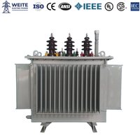 Transformator Celup Minyak 500kVA 13.8kV 480V 60Hz Tiga Fasa Gulungan Tembaga Bersertifikasi UL ANSI C57 DOE Efisien untuk Pusat Data