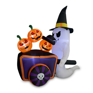 Fiesta al aire libre Decoración de Halloween Fantasma de terror inflable Calabaza Fantasma blanco con luces LED para la venta - Product Image 2