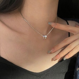S925 เงินสเตอร์ลิงสร้อยคอลูกปัดสีรุ้ง ความยาวโซ่ 405 ซม. สวมใส่ได้ทุกวัน เครื่องประดับชั้นดีสำหรับผู้หญิง - Product Image 3
