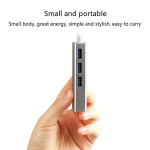 Nuevo <span class=keywords><strong>Hub</strong></span> <span class=keywords><strong>USB</strong></span> <span class=keywords><strong>C</strong></span> 4 en 1 de Aluminio con Gigabit Ethernet y 3 Puertos <span class=keywords><strong>USB</strong></span> para MacBook Pro/XPS, Estación de Acoplamiento Portátil - Product Image 4