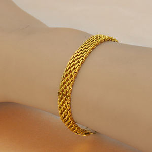 Vente en gros 2024 punk large filet large bracelet épais pour femme, bracelet chaîne serpent cubain en acier inoxydable - Product Image 5