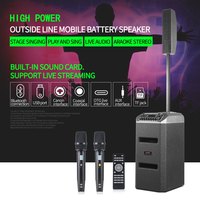 Guitare portable rechargeable pour l'extérieur de 8 pouces Haut-parleur de diffusion en direct Instrument de karaoké de fête mobile avec Line Array