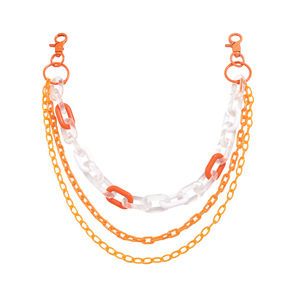 Cadena de cintura unisex Yueli de doble capa de acrílico, estilo hip hop, color naranja, accesorio para uso diario. - Product Image 5