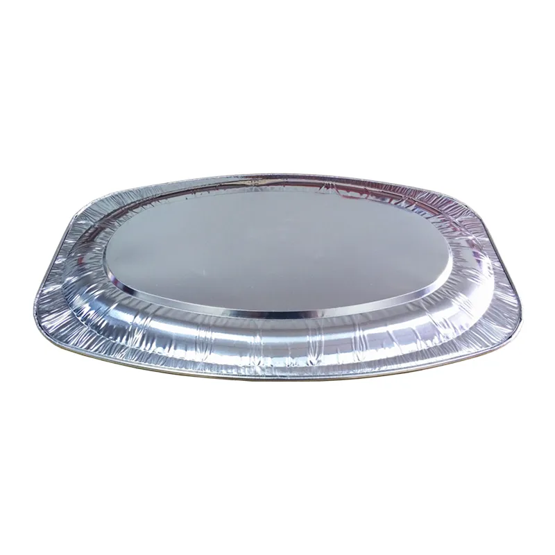 Platos de papel de aluminio desechables Plato de papel de aluminio Oval Fish Pan Grill Container contenedor de alimentos de papel de aluminio desechable