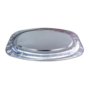 Disposable Aluminum Foil Plates Oval Foil Plate Fish Pan Grill Container Disposable Aluminum Foil Food Container