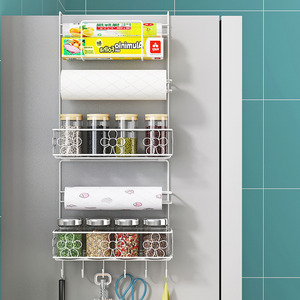 Spice Rack for Kitchen Organizer, Fridge Storage Shelf for Jar of <strong>Olive</strong> Oil, <strong>Cookware</strong> and Towels, with Adhesive Sicker - Product Image 5